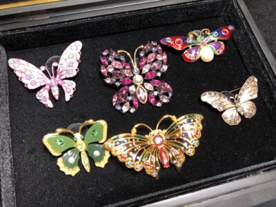 蝴蝶彩绘玻璃欧美风复古珐琅