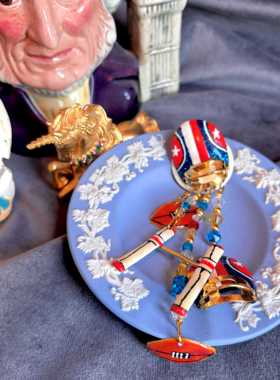 KY vintage Lunch at the Ritz LATR 稀有橄榄球长流苏耳钉单只孤