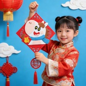 新年马年手工卡通创意对联福字挂件手工diy不织布材料包春节布置