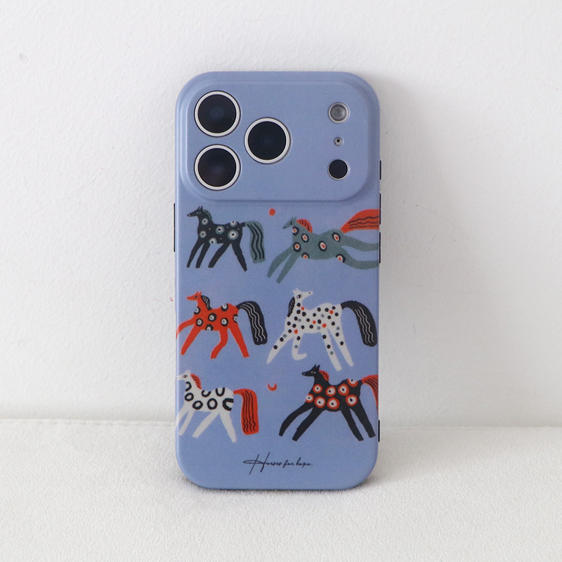 2026年马年绘画哑光磨砂全包手机软壳17pro 16pro保护壳