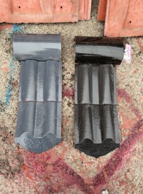 青灰色双筒瓦黑色双筒瓦15×15波瓦瓦筒瓦滴水