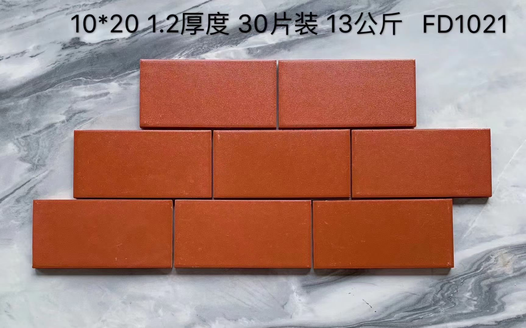 T红缸砖吸水砖酒店厨房地砖防潮砖防滑饭店后厨100*200mm