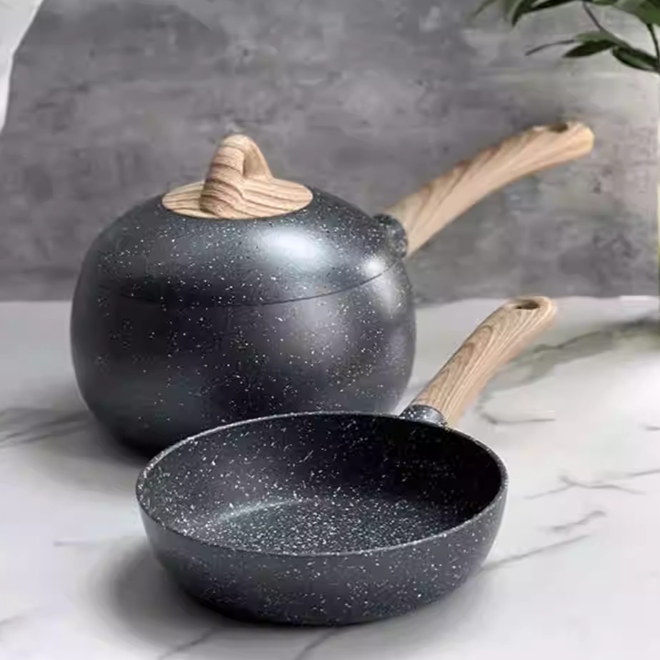 Amercook阿米尔小球锅麦饭石奶锅辅食锅煎蛋牛排不粘别致系列套装