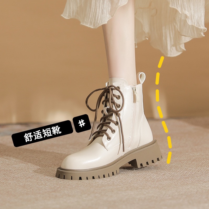 欧美休闲英伦风女靴中筒靴女靴子