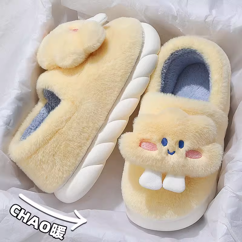 棉拖鞋女士冬季包跟可爱新款室内家居加绒保暖毛毛月子棉鞋女冬天