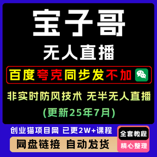 2025宝子哥无人直播非实时防风技术精讲学习全套视频带货教学课程