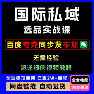 国际私域选品实战课市场由你选择教程黑科技视频课程项目