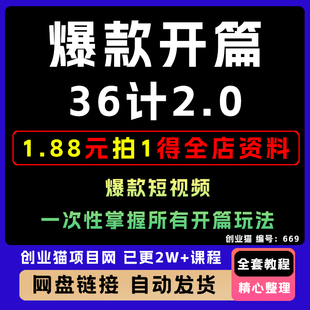 2025自媒体视频课 爆款短视频开篇36计，一次性掌握所有开篇玩法