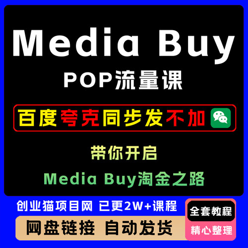 2025年Media Buy之POP流量课全套视频精讲学习资料教学课程项目