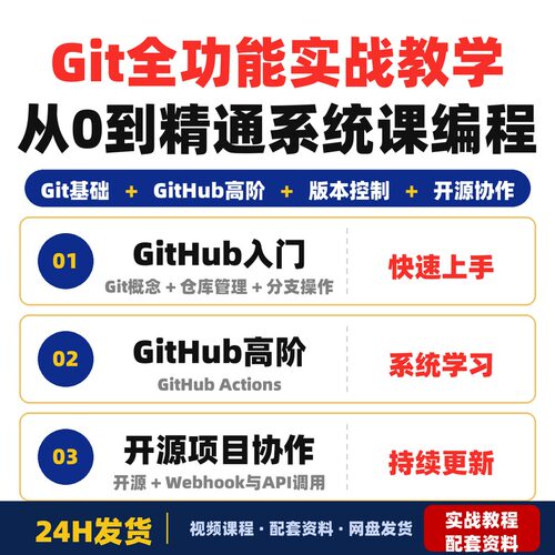 GitHub全功能实战教学从0到精通系统课编程小白也能掌握全套教程