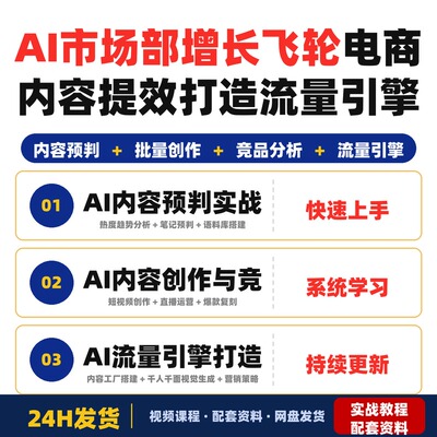 AI市场部增长飞轮电商内容提效实战打造流量引擎解放双手