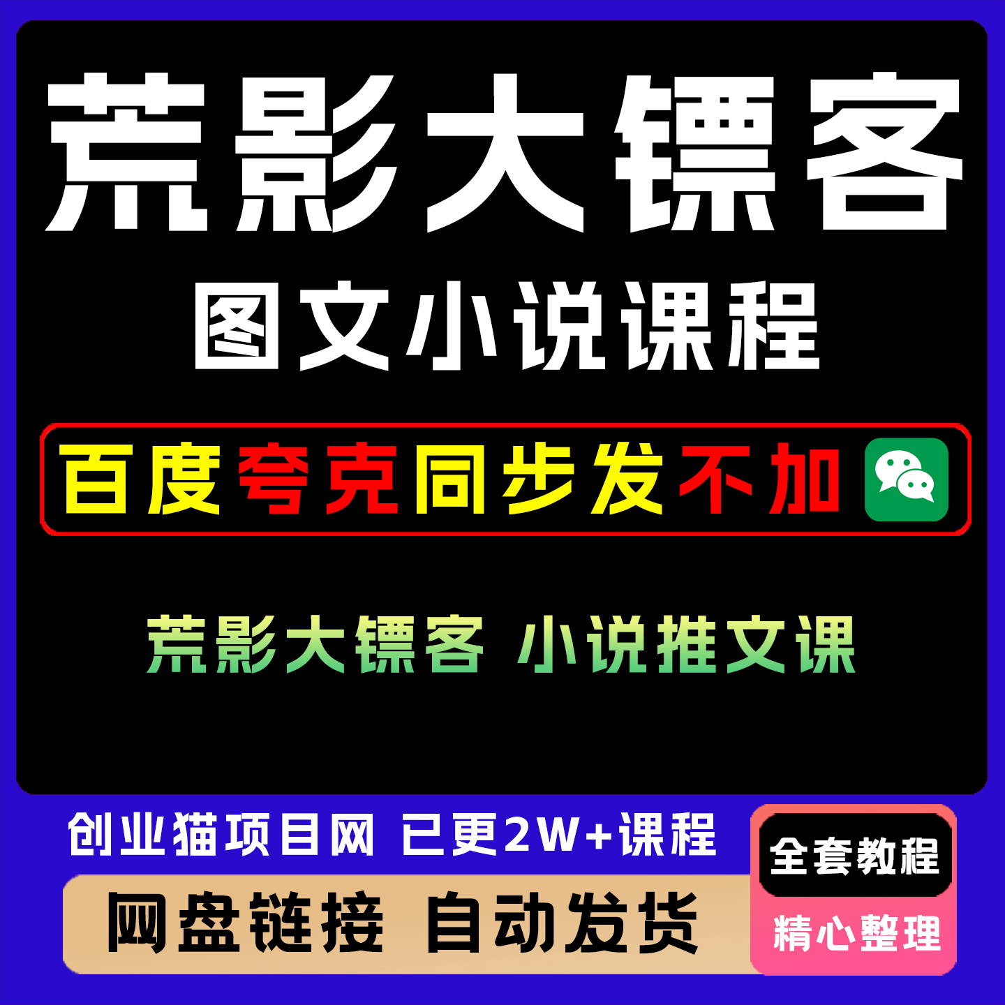 2025荒影大镖客图文小说课程 荒影大镖客小说推文课短视频运营课