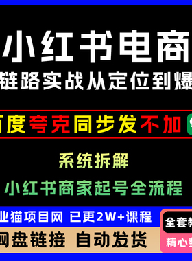 电商全链路实战从定位到爆单系统拆解小红xhs书商家起号全流程