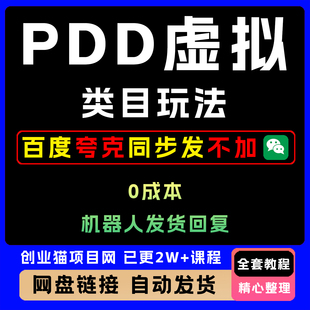 2025年PDD虚拟类目玩法 0成本 机器人发货回复 轻松月入1-3W