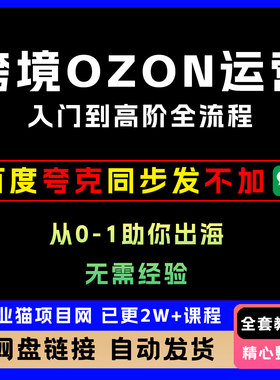 2025年跨境ozon运营课入门到高阶玩法全流程高清视频教学