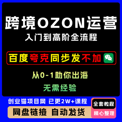 2025年跨境ozon运营课入门到高阶玩法全流程高清视频教学