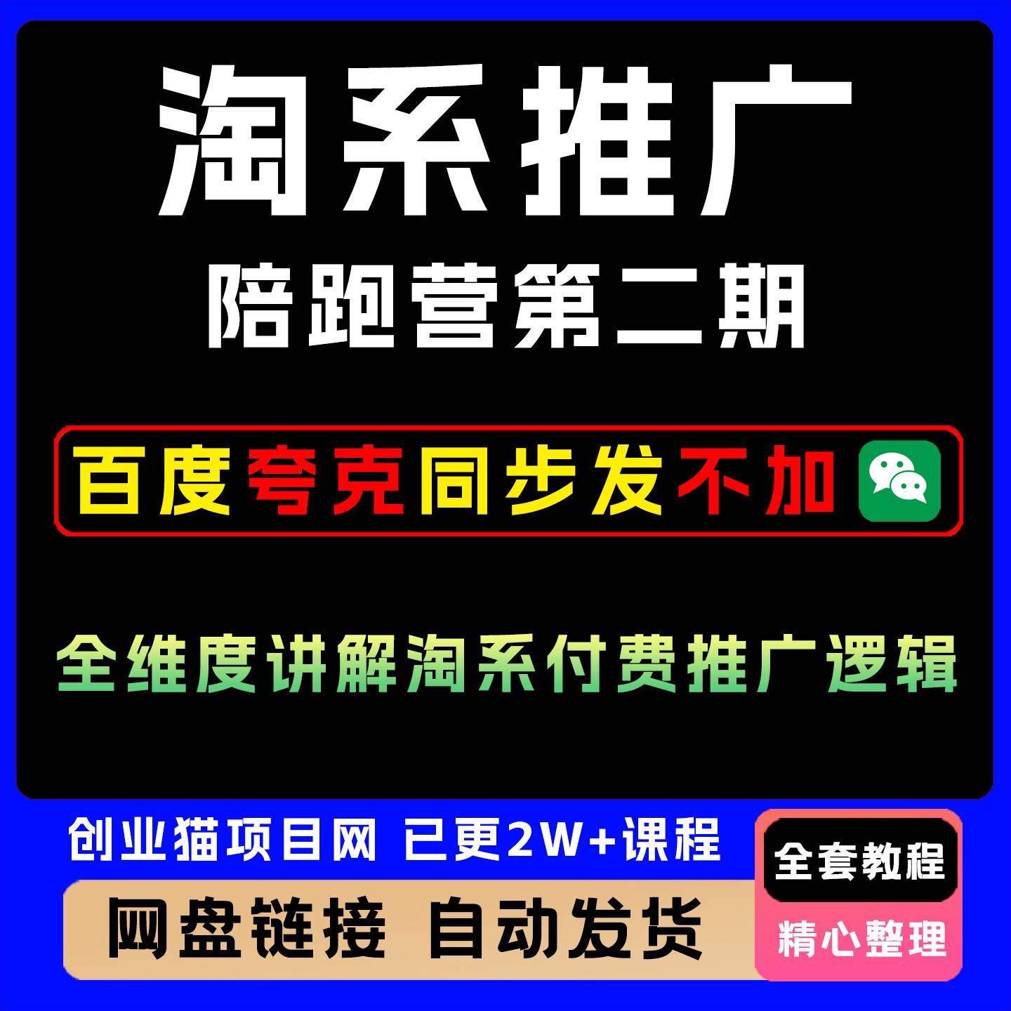 淘系推广陪跑营第二期全维度讲解付费逻辑教程视频课程项目