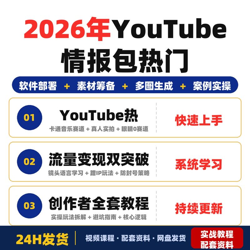 2026年YouTube情报包热门赛道解析流量变现双突破创作者全套教程