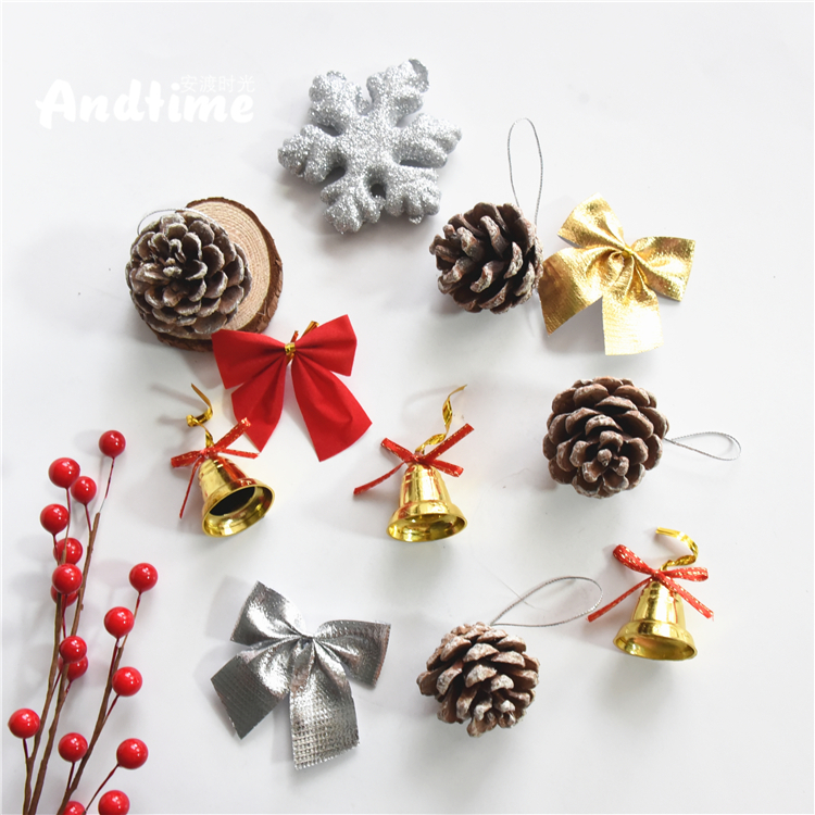 森系蛋糕装饰松果铃铛派对装扮