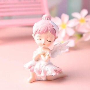 网红天使贝拉蛋糕装饰摆件粉色小公主仙女芭蕾舞女孩舞蹈家插件