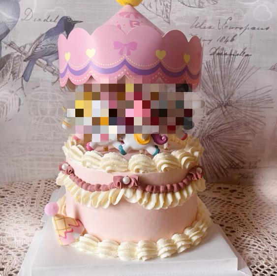 儿童旋转木马蛋糕装饰开小汽车卡通公主骑马玩偶插件儿童生日摆件