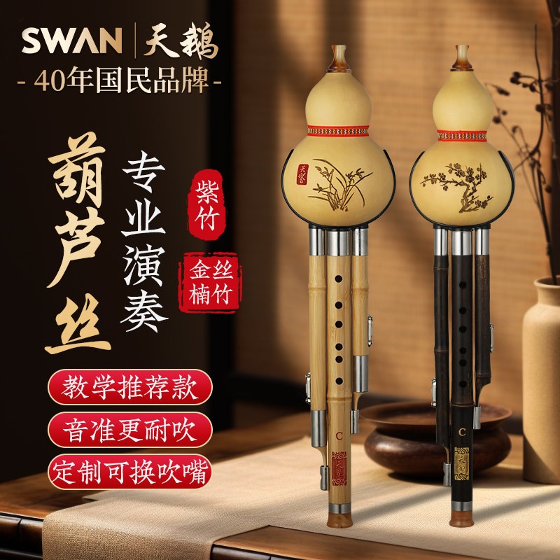 天鹅葫芦丝初学者成人专用演奏专业防摔七孔c调降b调乐器旗舰店