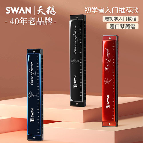 天鹅口琴24孔复音C调官方旗舰店