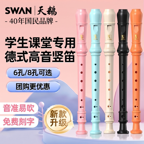天鹅D1竖笛德式高音8孔6孔