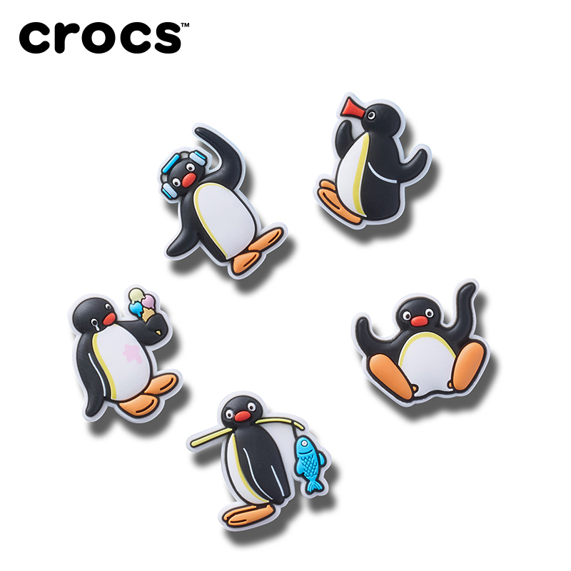 Crocs卡骆驰智必星配件洞洞鞋花 企鹅家族五件套