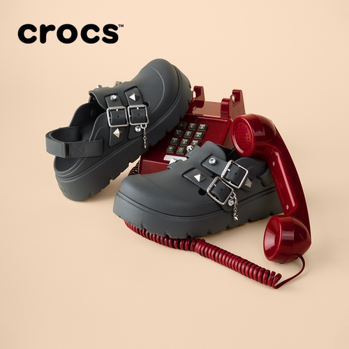 秋季新款Crocs卡骆驰庞克星光熠复古厚底洞洞鞋凉鞋女鞋|214212