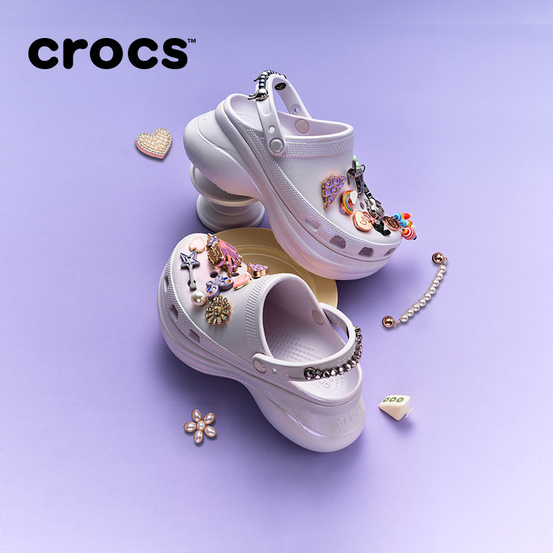 Crocs卡骆驰小鲸鱼复古虹彩高跟洞洞鞋春夏凉鞋拖鞋女鞋|213220