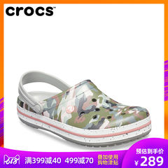 Crocs洞洞鞋女卡骆驰卡骆班花纹克骆格三代防滑软底沙滩鞋|205330