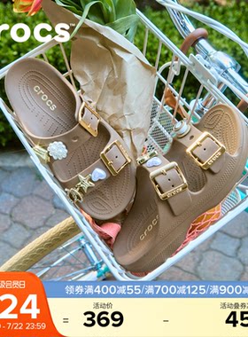Crocs卡骆驰经典自在金属扣女士户外凉鞋拖鞋平底鞋女鞋|213316
