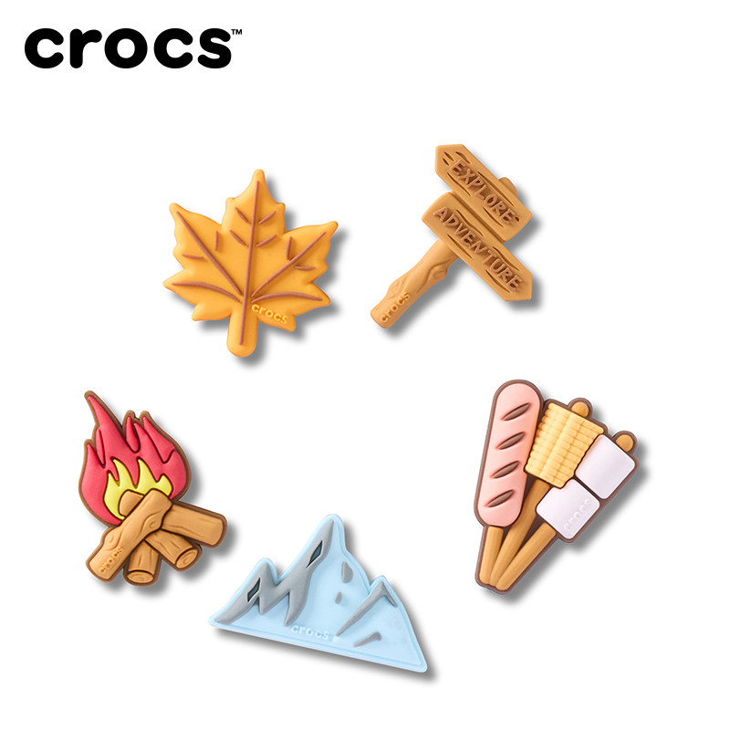 Crocs卡骆驰智必星配件洞洞鞋花 冒险露营五件套