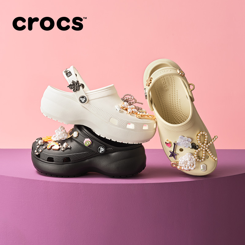 Crocs厚底云朵洞洞鞋沙滩鞋