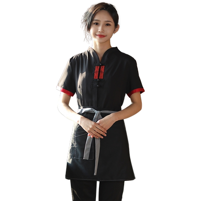 夏餐饮中式工作服短袖女