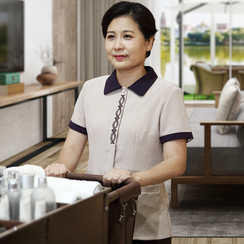 酒店客房保洁工作服女 商场物业家政宾馆保洁员短袖阿姨制服夏装