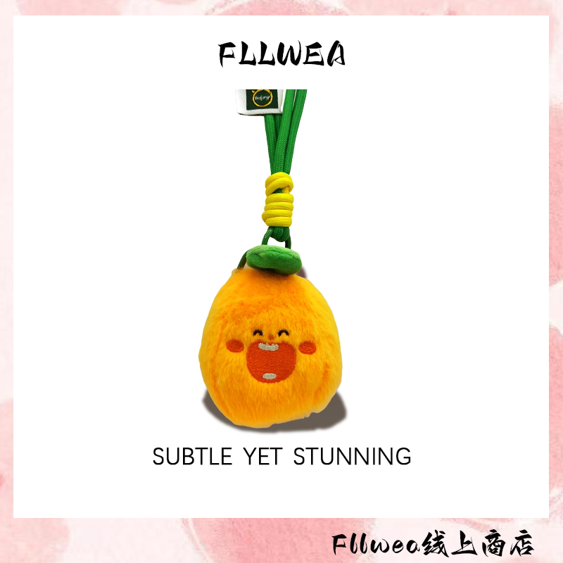Fllwea橙子宝宝开口笑挂件包包挂件超萌百搭高颜值书包旅行包挂件