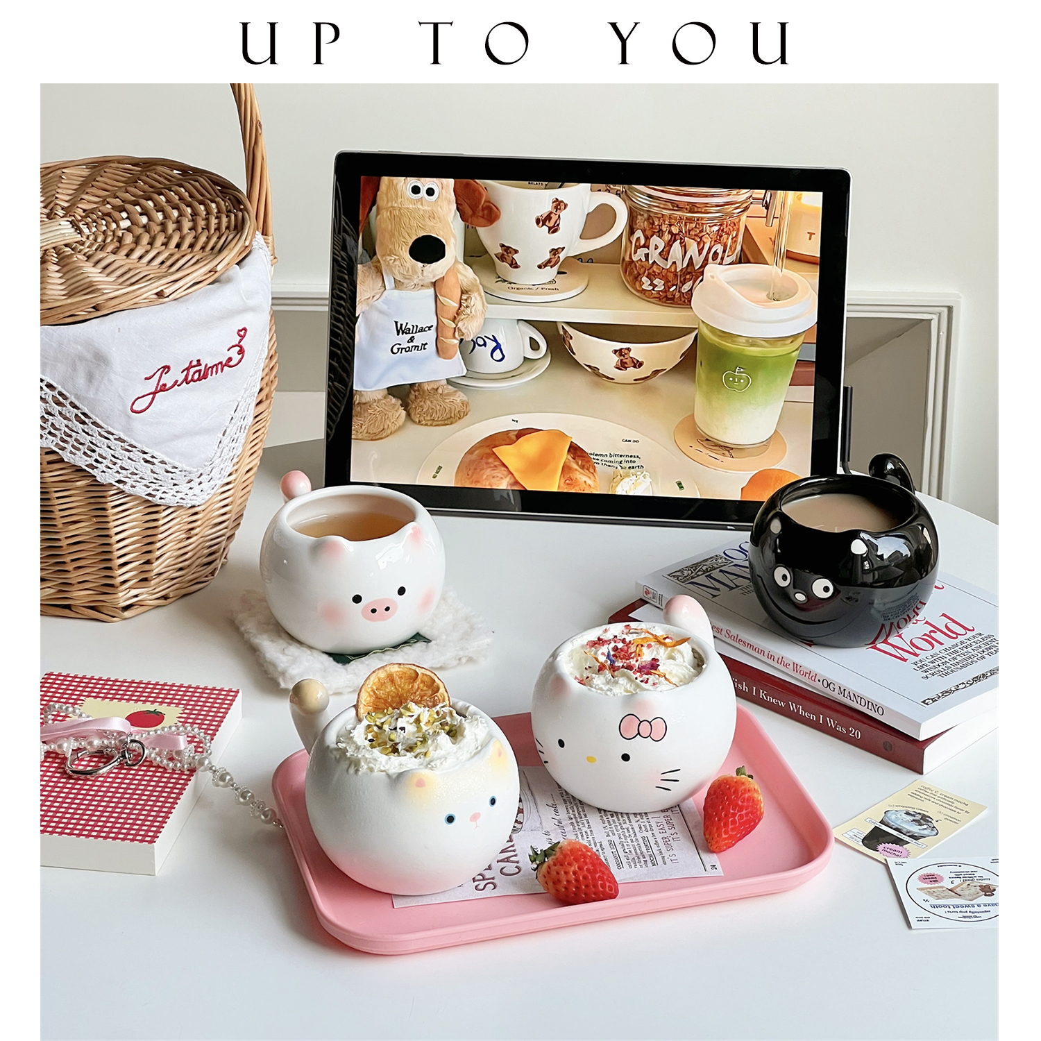 SHˇ可爱猫咪网红同款陶瓷杯