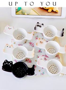 SHˇ陶瓷可爱茶滤茶漏器家用功夫茶具设计感茶道配件茶水分离过滤