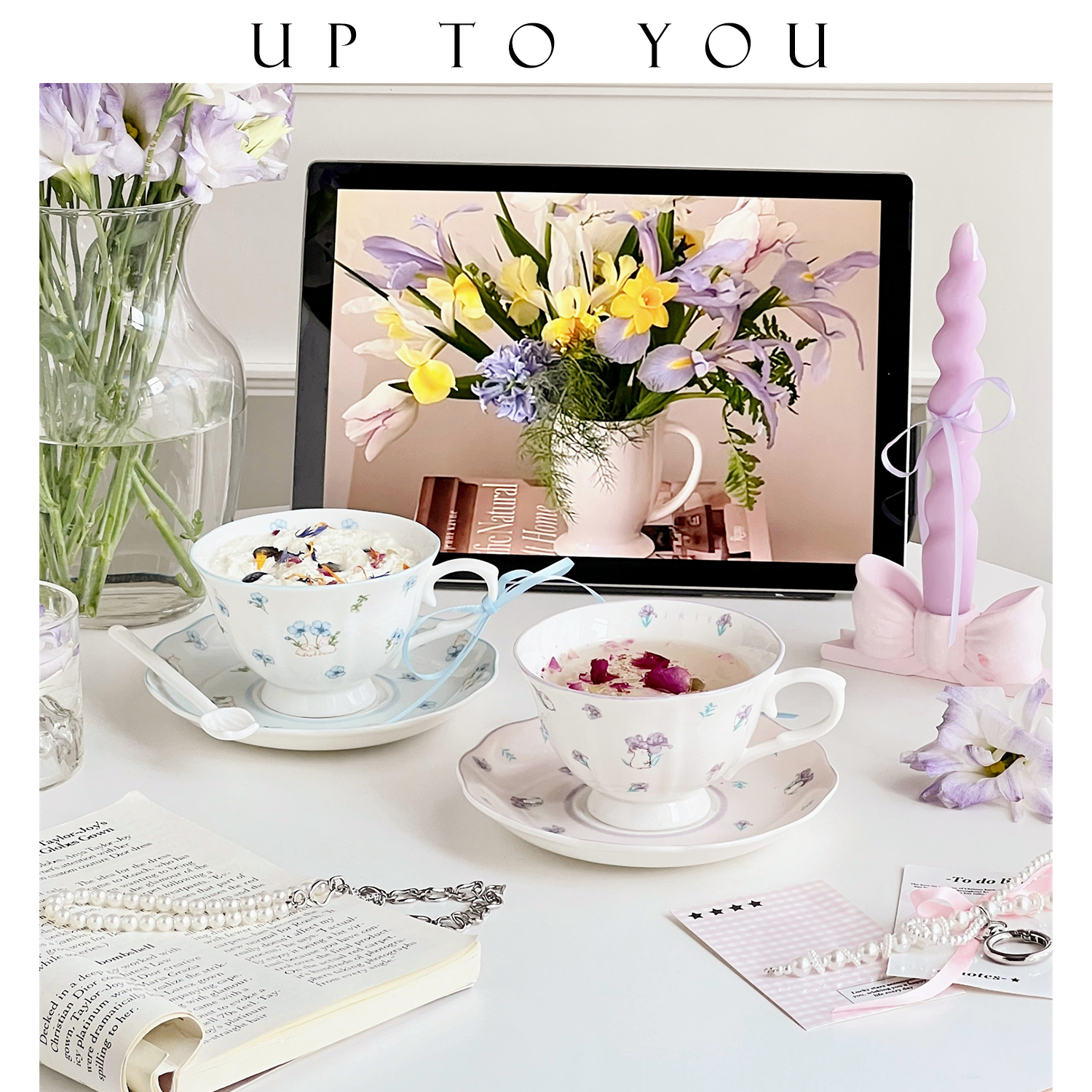 SHˇ精致花朵苏式陶瓷咖啡杯碟