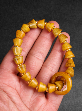 天然老料牦牛骨元宝手链手串文玩