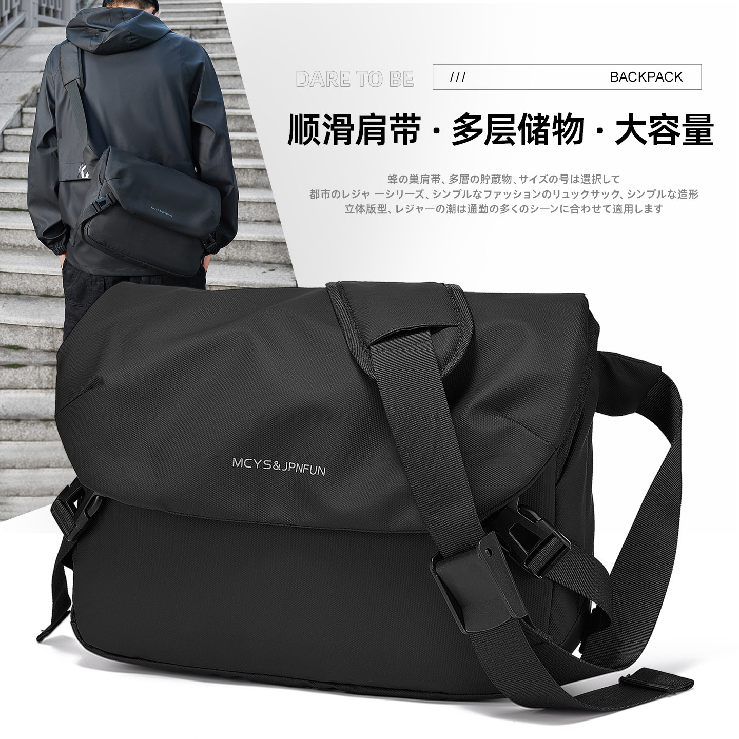 斜挎包男款大容量运动学生通勤包图片