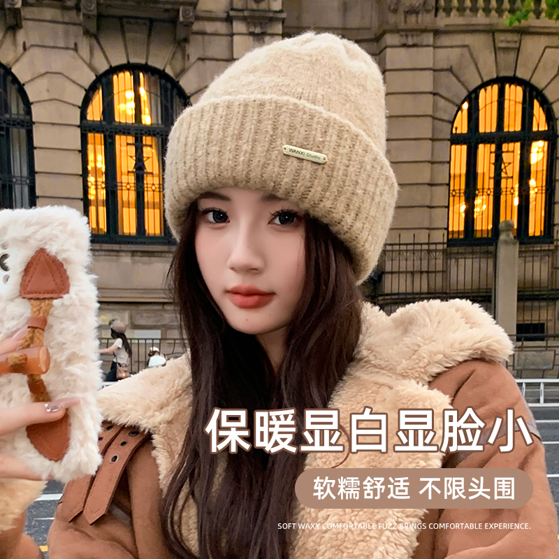 毛线帽子女款秋冬季2025新款