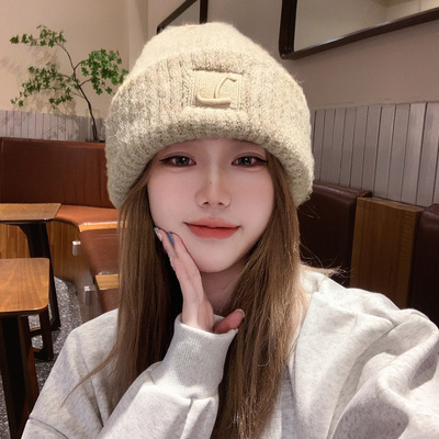 帽子女秋冬季毛线帽大头围显脸小
