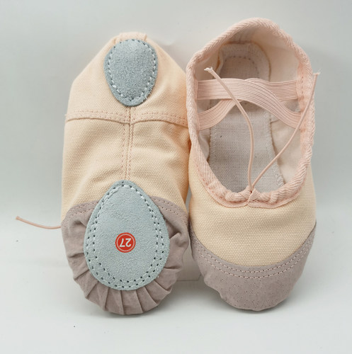 考级皮头舞蹈鞋肉粉色中性调节