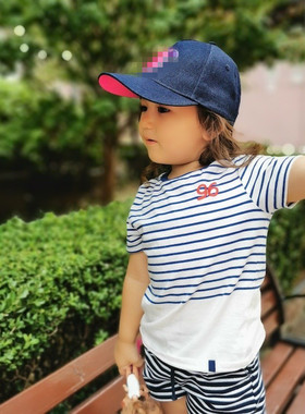 儿童春秋帽子 法国J家女童棒球帽 休闲百搭鸭舌帽 牛仔遮阳帽