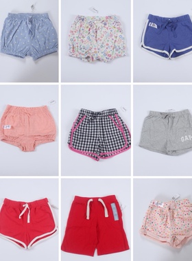 g*p儿童夏季休闲短裤男女童宝宝纯棉弹力舒适百搭松紧腰裤子