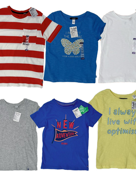 4-6岁儿童短袖T恤夏季法单OK家男女童全棉圆领舒适透气体恤多款