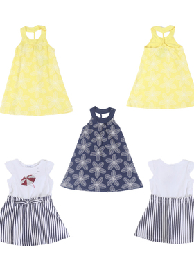 女童夏连衣裙法单OK家纯棉舒适轻薄凉快A字裙洋气公主印花裙子